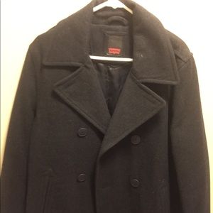 Levi dark gray pea coat